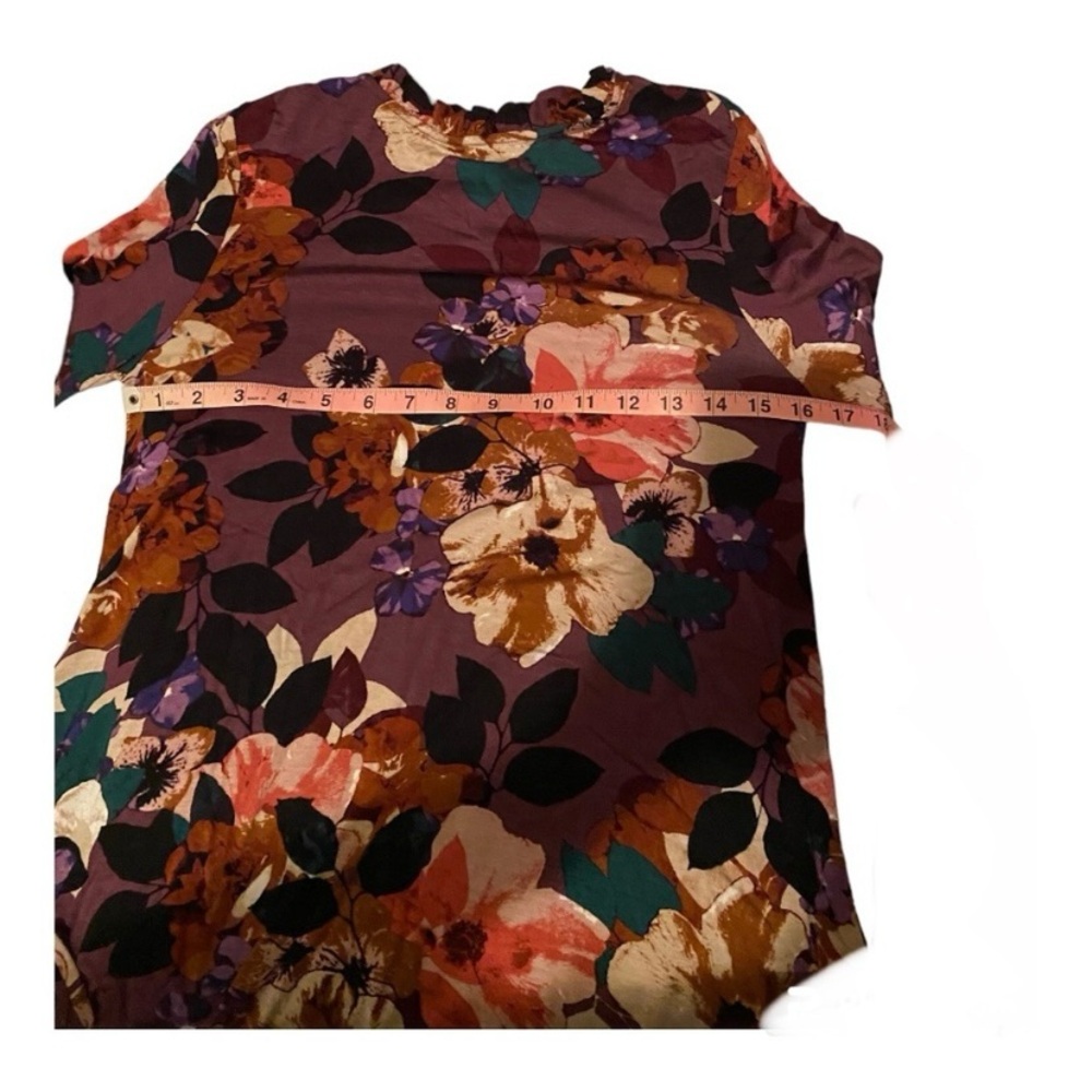 Cable & Gauge Floral Print Women's Top - Multicolor with Bell Sleeves si… - Picture 8 of 10